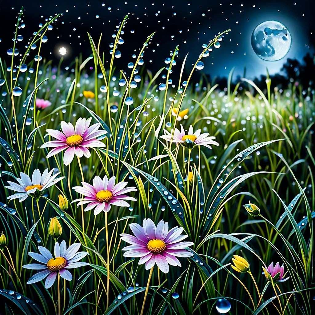 Flower meadow drawing