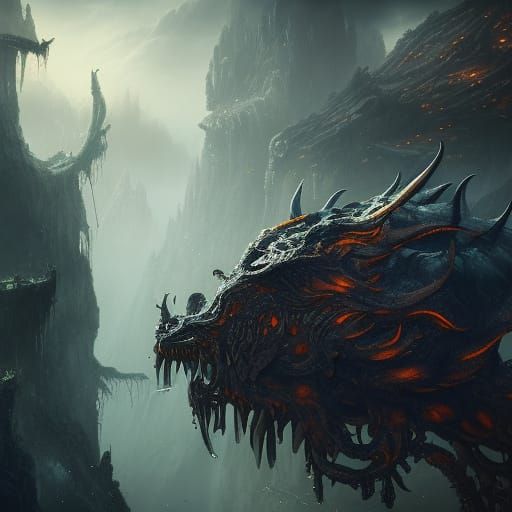 Ying and yang, Monster, detailed matte painting, deep color,...