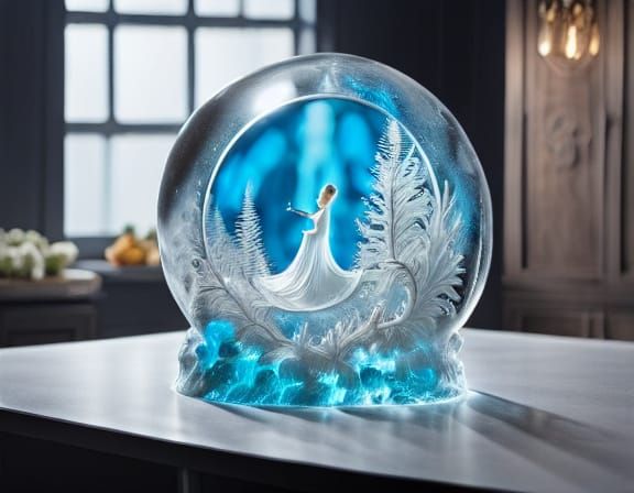 Vast Antarctic Ice Caves with Glowing Turquoise Light