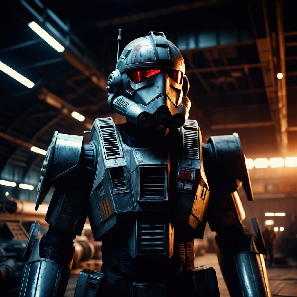 A transformer robot as an TIE fighter soldier