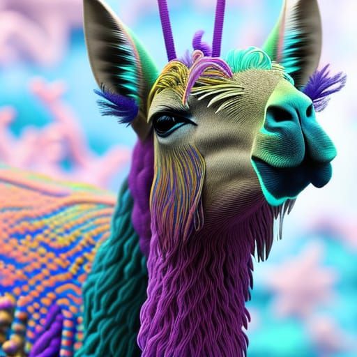 colorful yarn llama 4