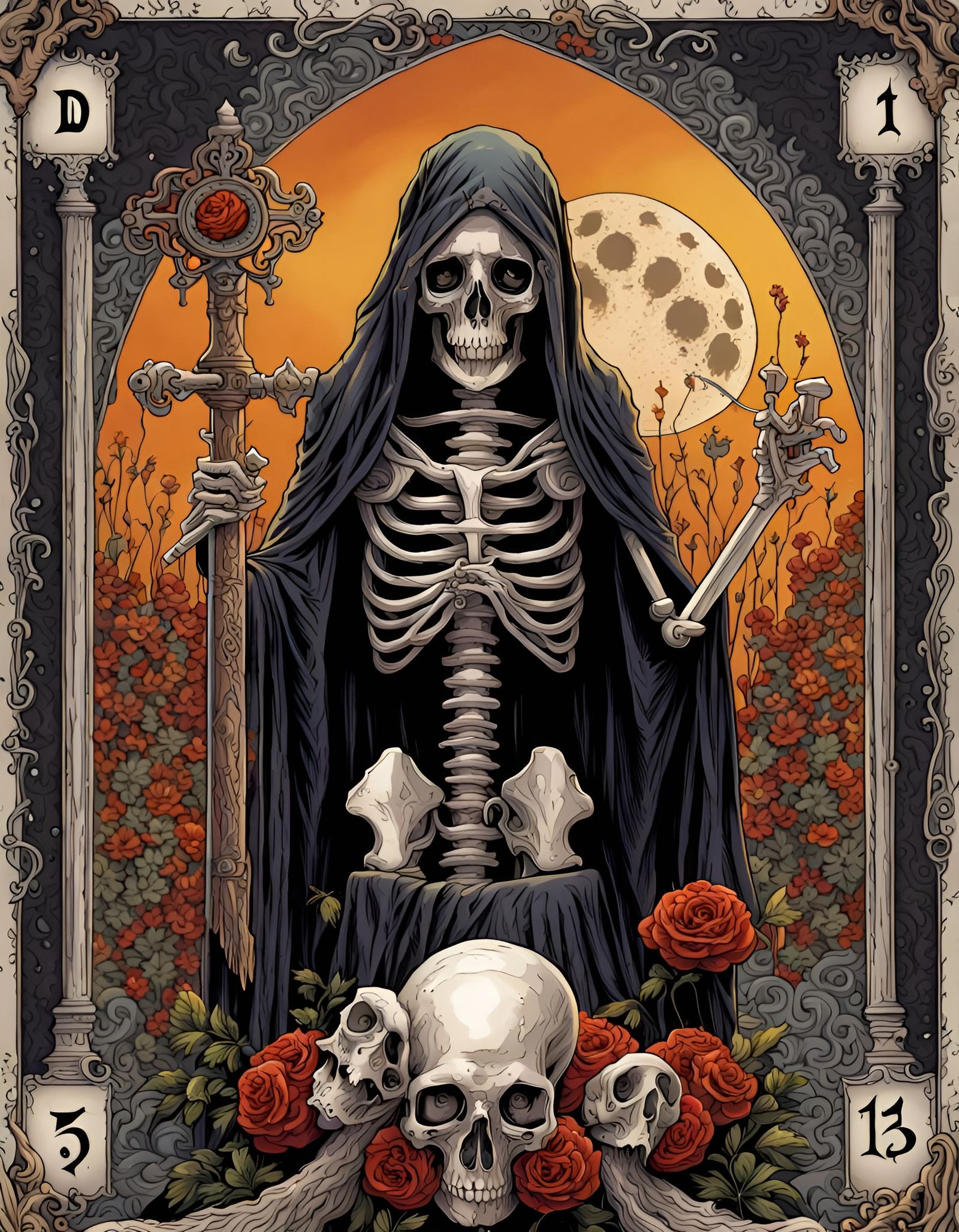 Death 13 Tarot Card - AI Generated Artwork - NightCafe Creator