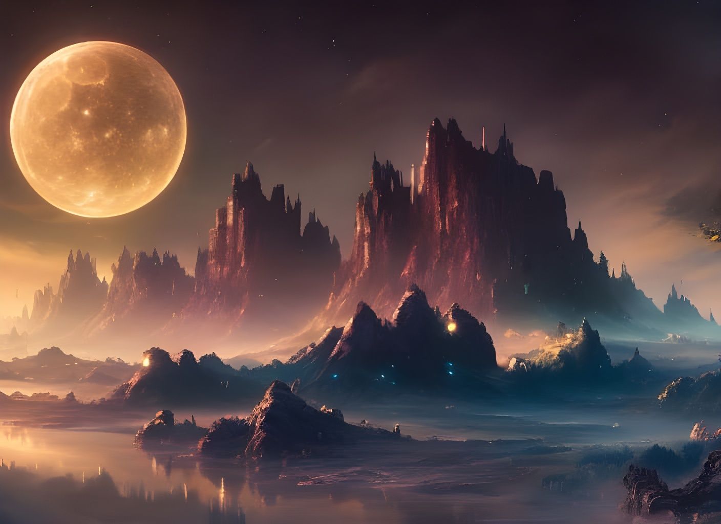 Moonlit Cliffs  by @Psychotic Unicorn 