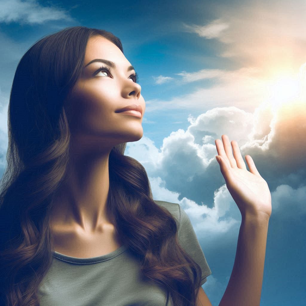 Looking skyward, you see the clouds, the blue, the sun.  See...