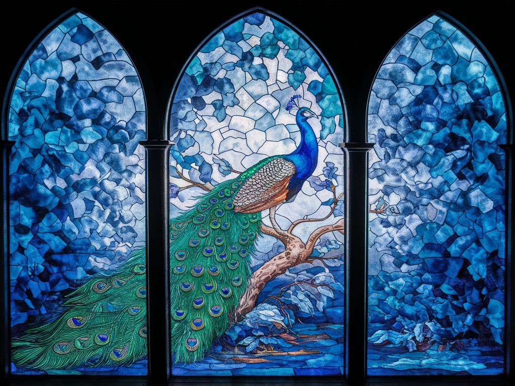 Stained Glass Peacock