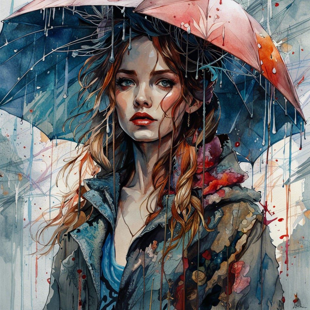 in the rain  by @Hani