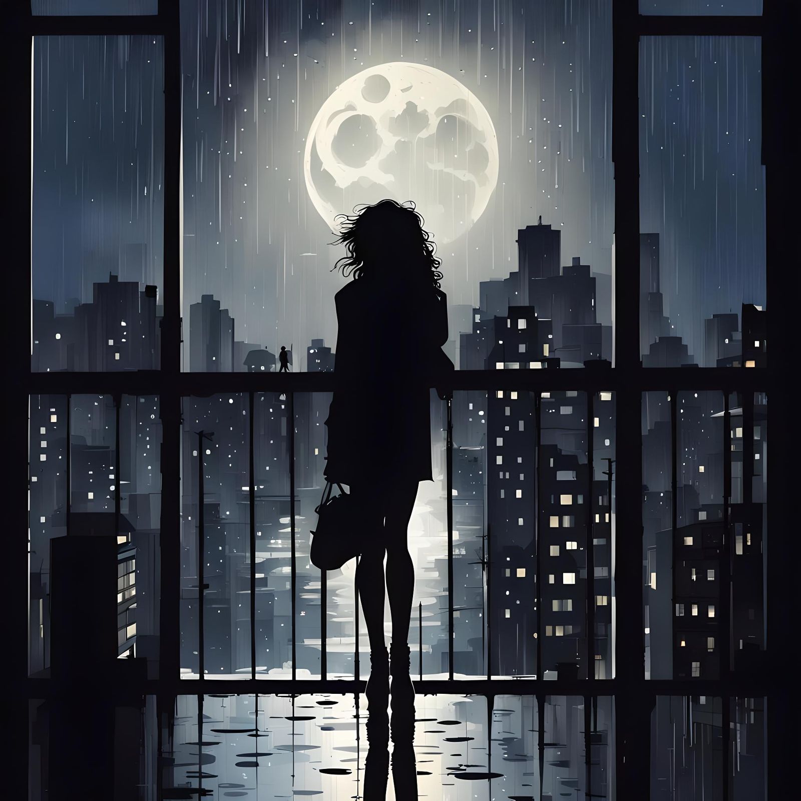 Full Moon  And Silhouettes 
  by @Happy Jack