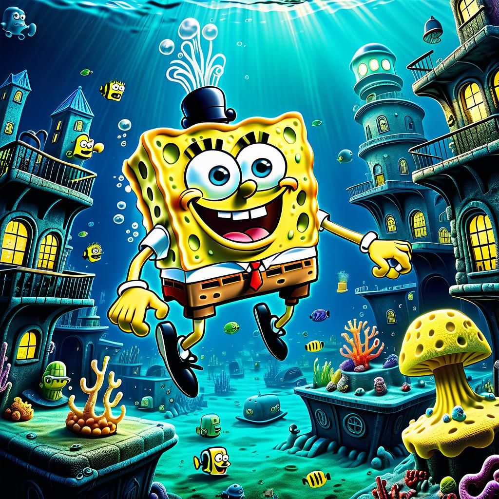 Sponge Bob 💙💛 - AI Generated Artwork - NightCafe Creator