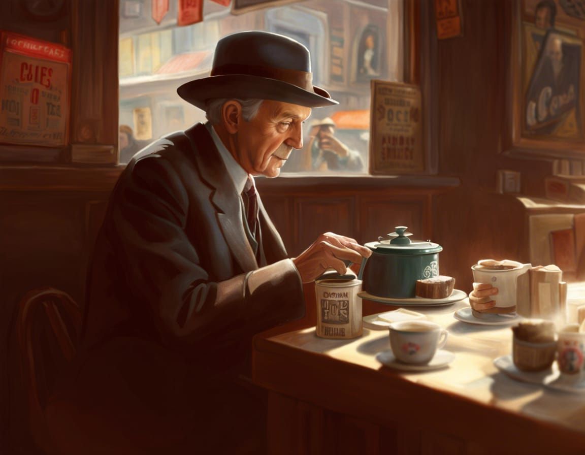 C.M. Coolidge Drinks Coffee AI Generated Artwork NightCafe Creator