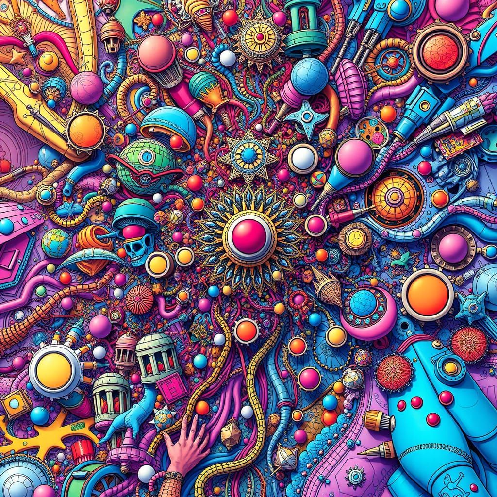 Vibrant Comic Book Illustration with Intricate Details and D...