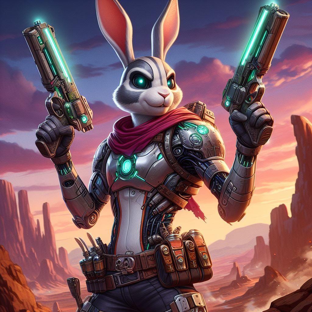 borderlands game style: rabbit gunsliger
