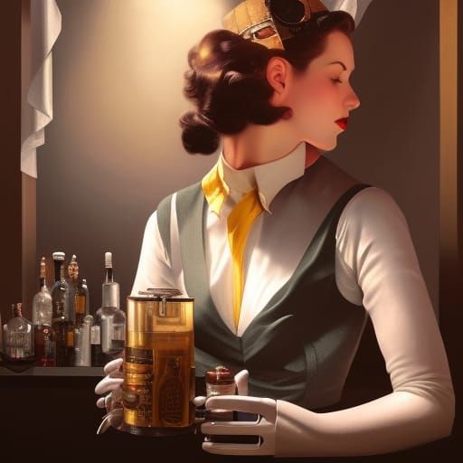 1940s speakeasy robotic bartenders with wonderful applicatio...