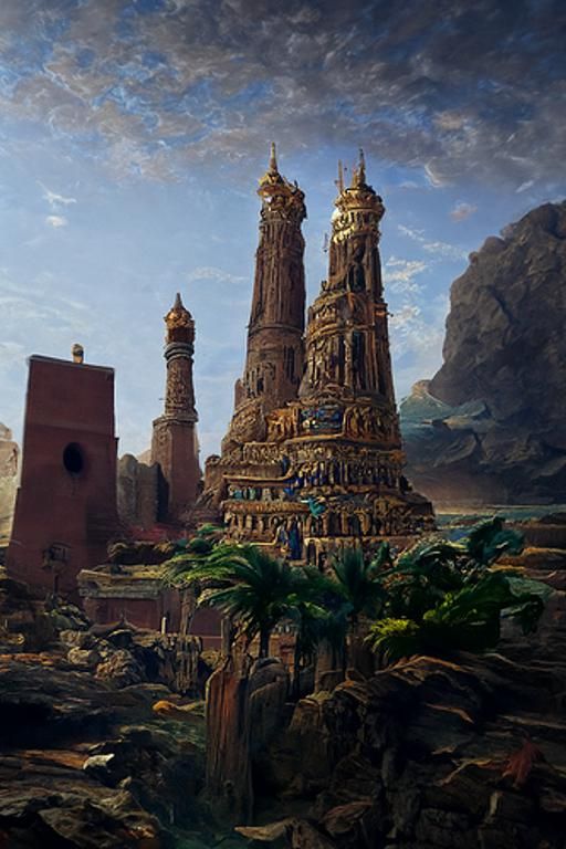 Beautiful fantasy towers of kemet by Ferdinand Knab and Leonardo da ...