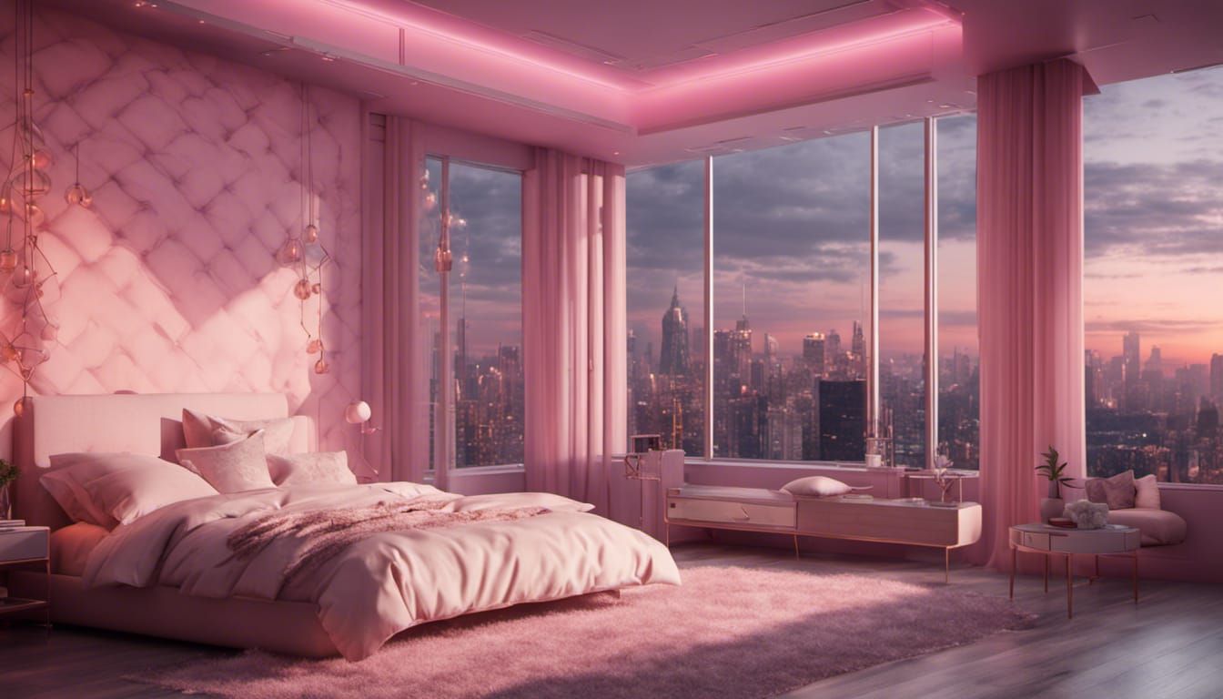 Pink Bedroom AI Generated Artwork NightCafe Creator