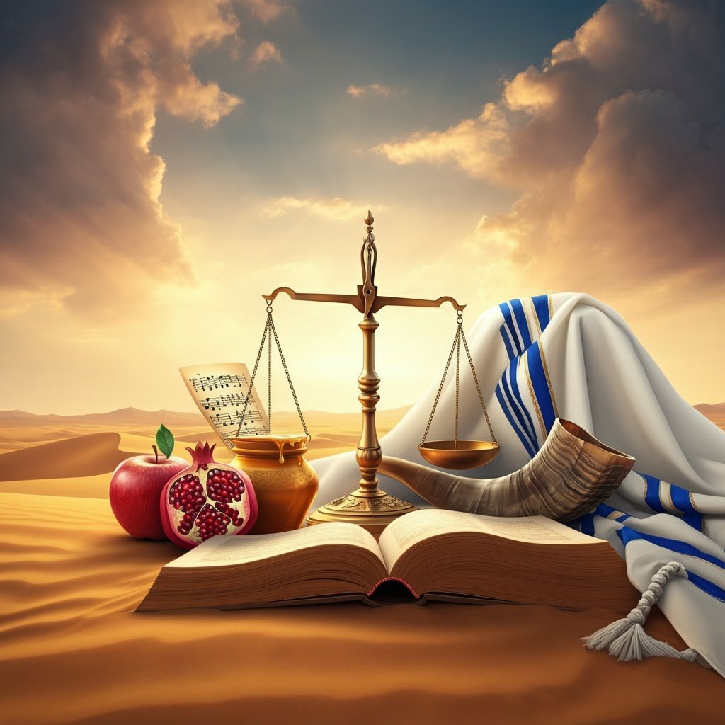 Rosh Hashanah Celebration: Divine Sky, Desert Sands & Symbol...