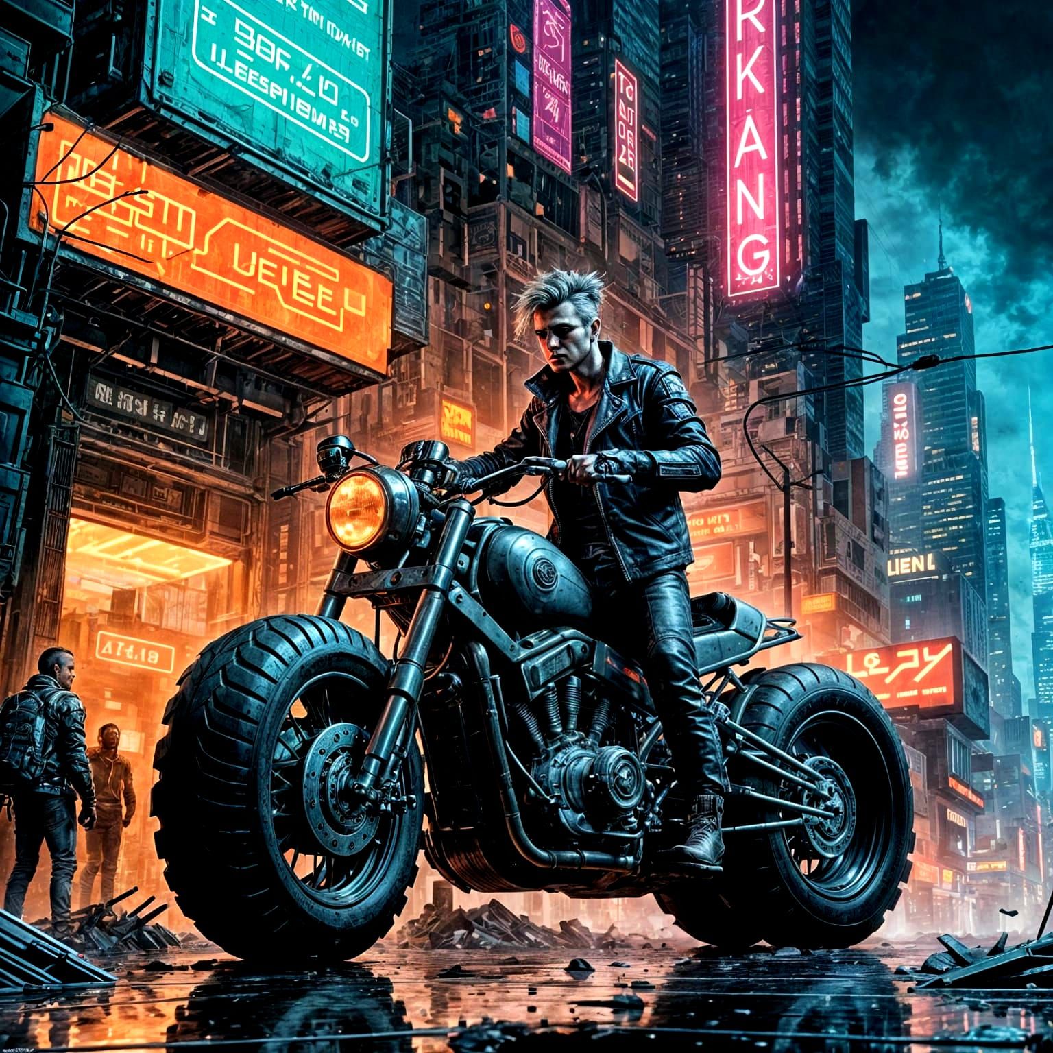 Cyberpunk data Courier  by @Captn Cutlass