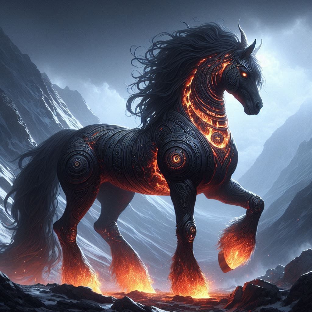 Intricate Lava horse