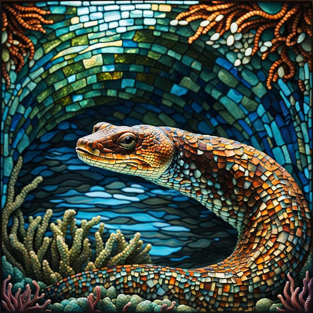 Moray Eel Mosaic