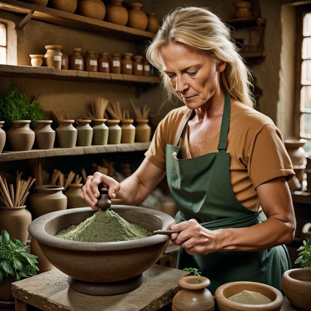 Female herbalist AI Generated Artwork NightCafe Creator