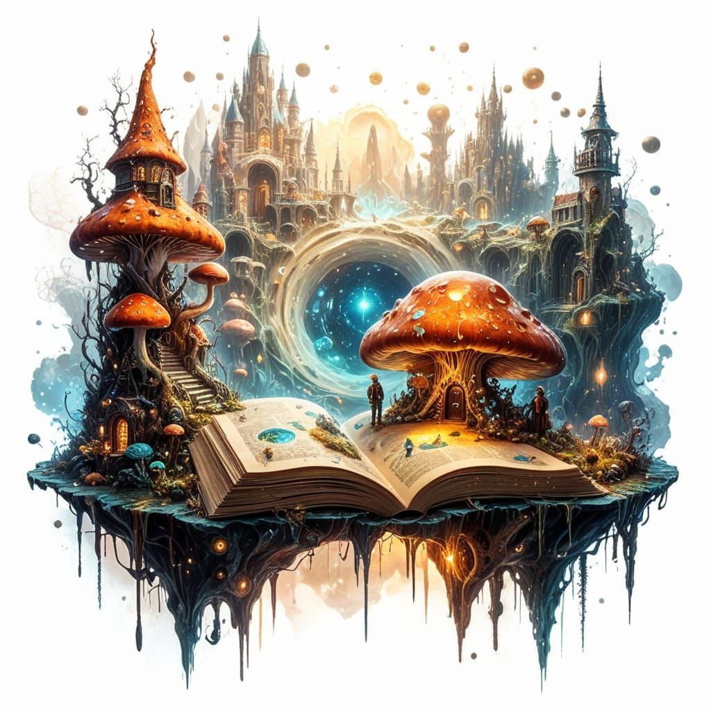 Cosmic Library on Mushroom 🍄✨🌌 #2
