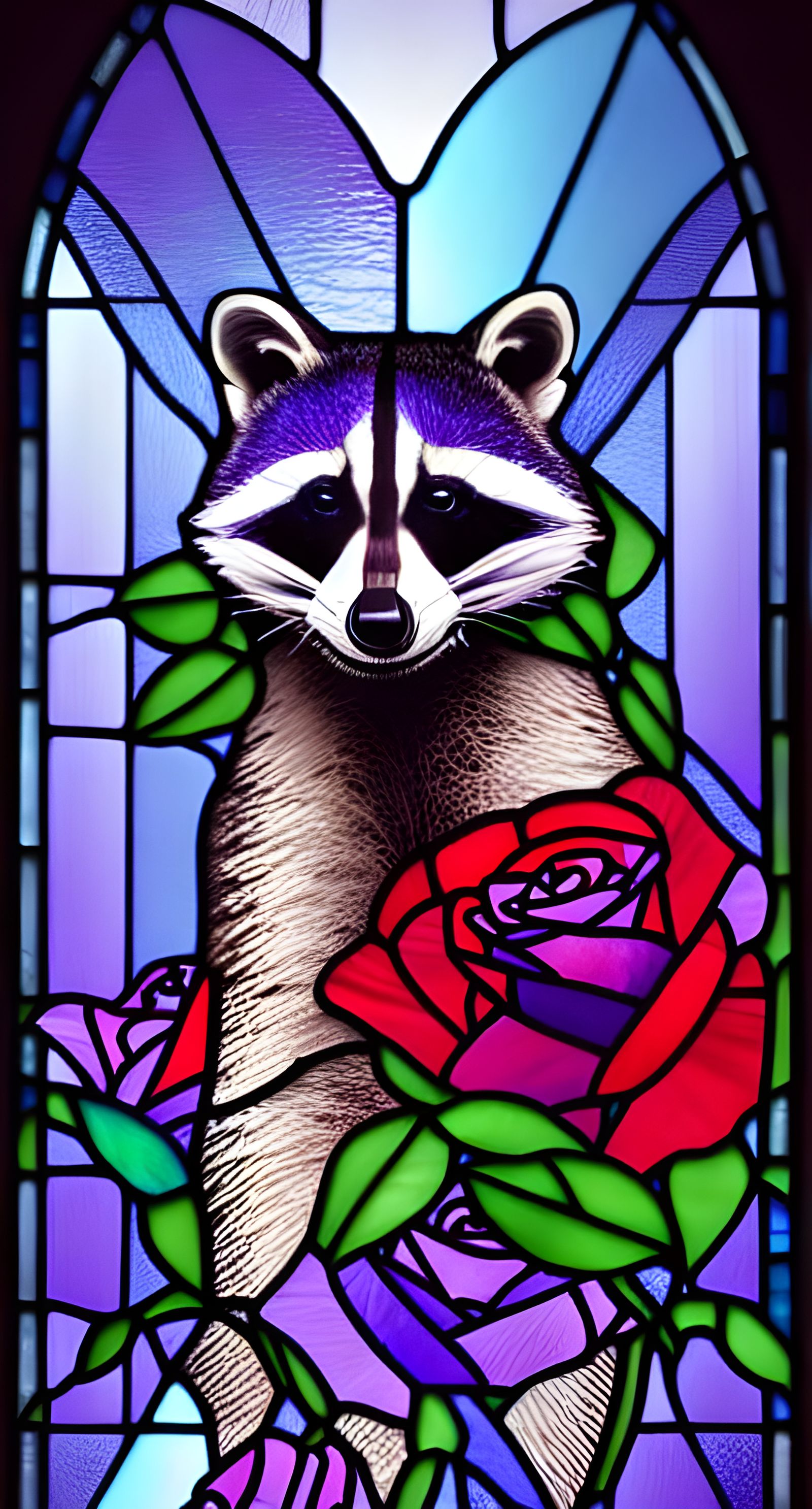 Stained Raccoon  by @rufusdinosaur