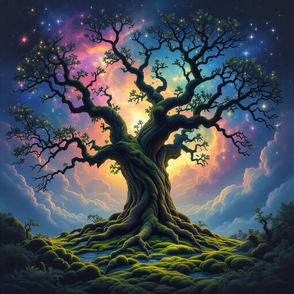 A whimsical hat constructed entirely from fluffy, iridescent clouds, complete with tiny, shimmering raindrops. The wearer is a celestial bei...