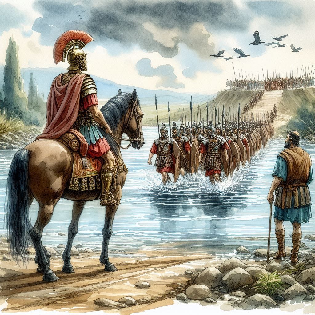 Caesar Crossing the Rubicon -when the Age of Emperors began