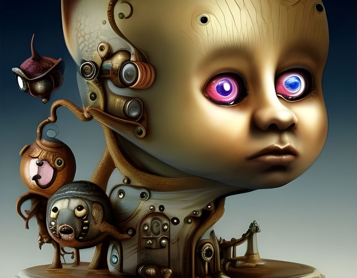 Baby Steampunk Cyborg - AI Generated Artwork - NightCafe Creator
