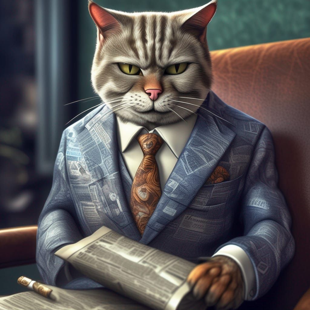 Cat Businessman AI Generated Artwork NightCafe Creator