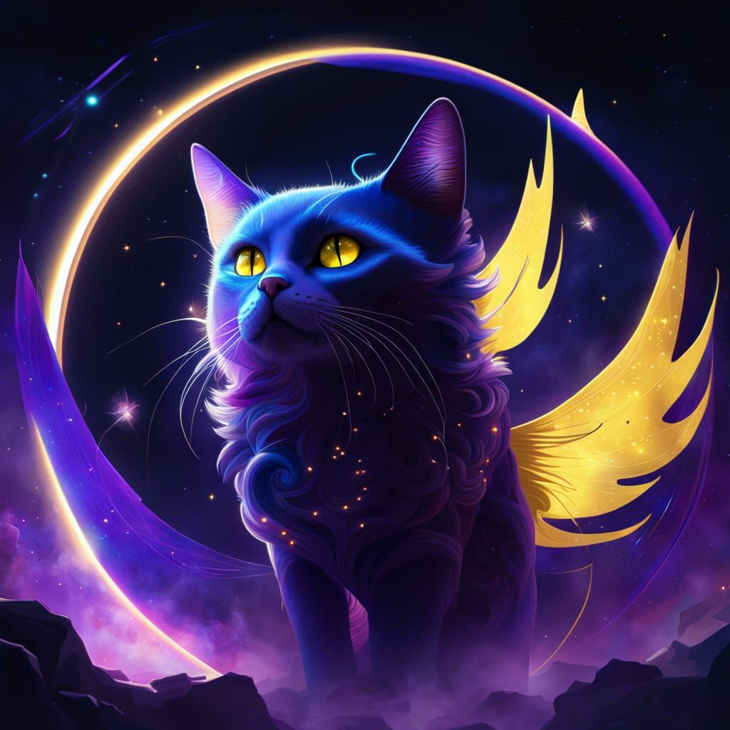 A galactic space cat AI Generated Artwork NightCafe Creator