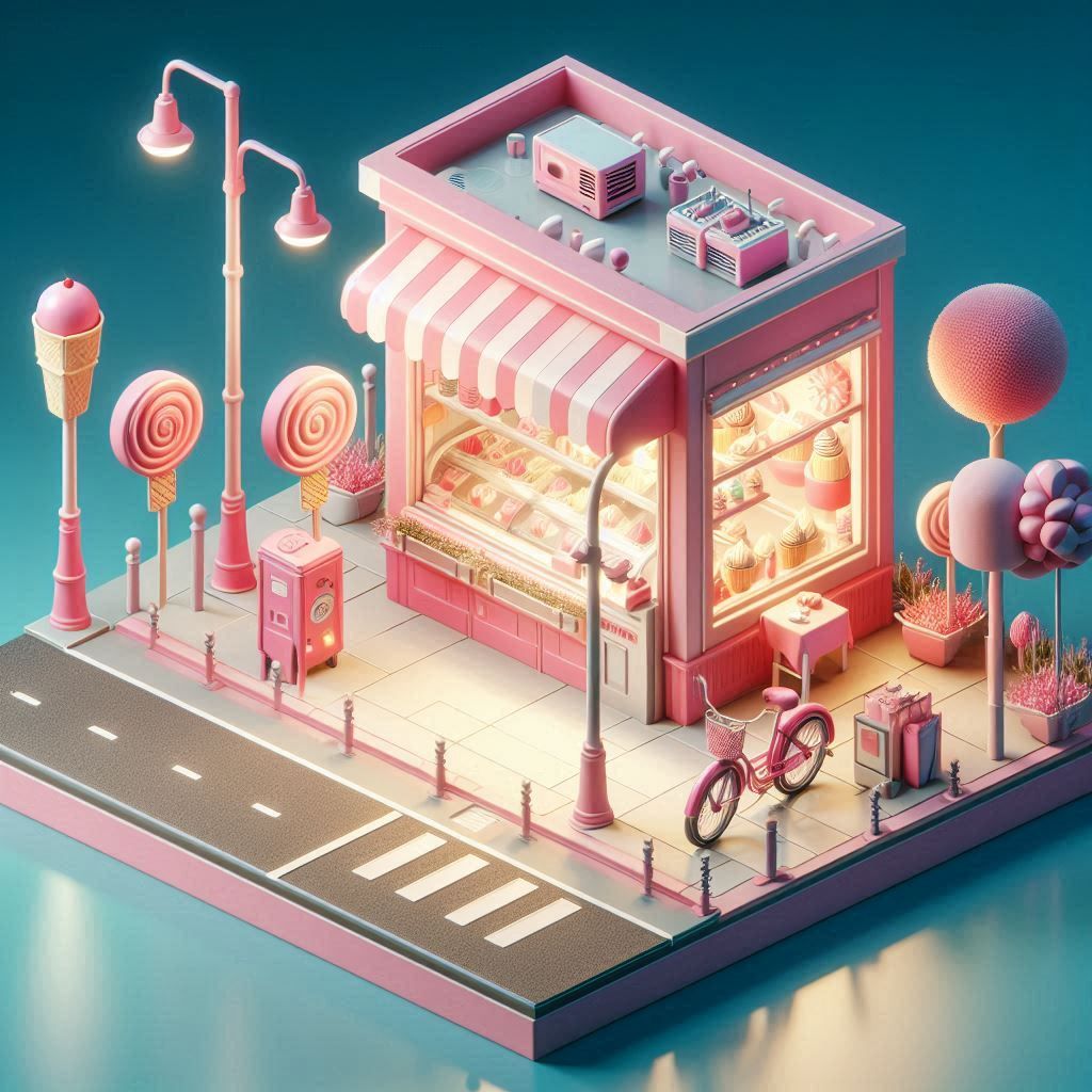 Ice Cream Shop Isometric