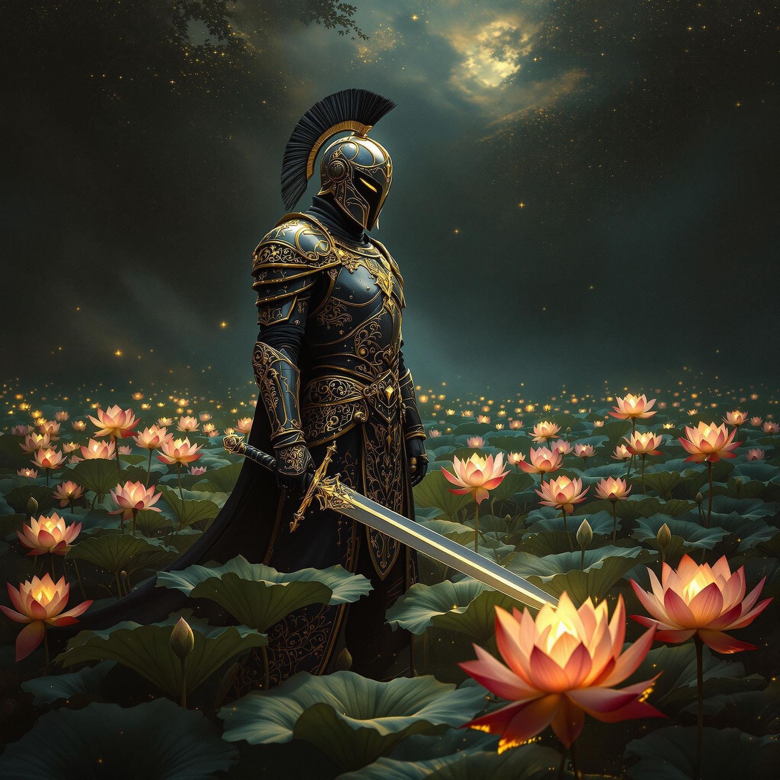 Guardian of sacred lotus field  by @Prompt accident