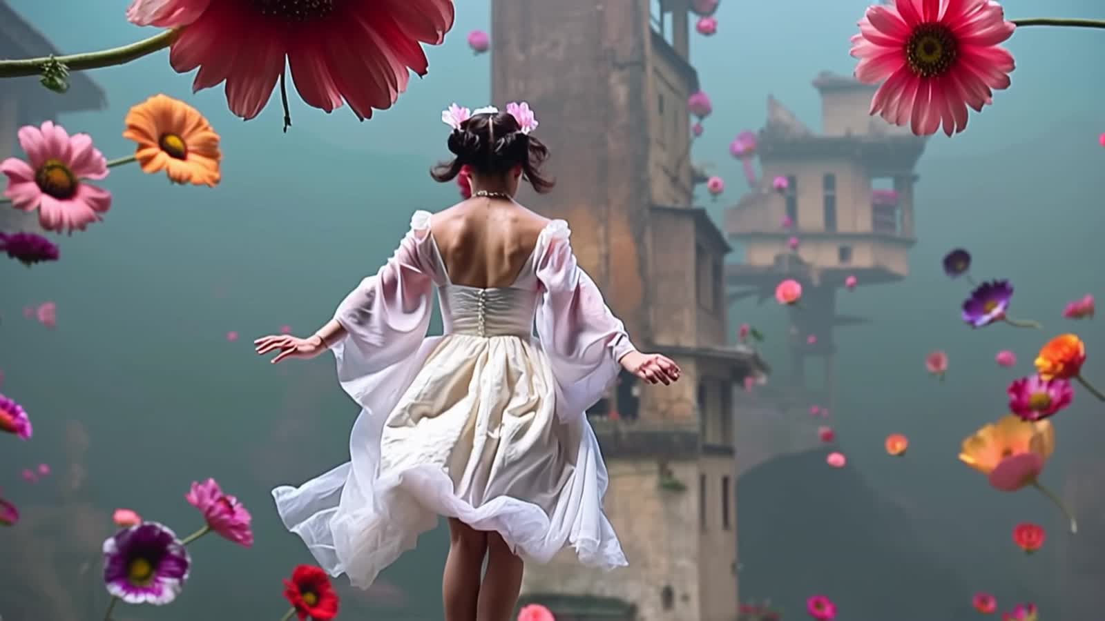 Floating Through a Sea of Flowers