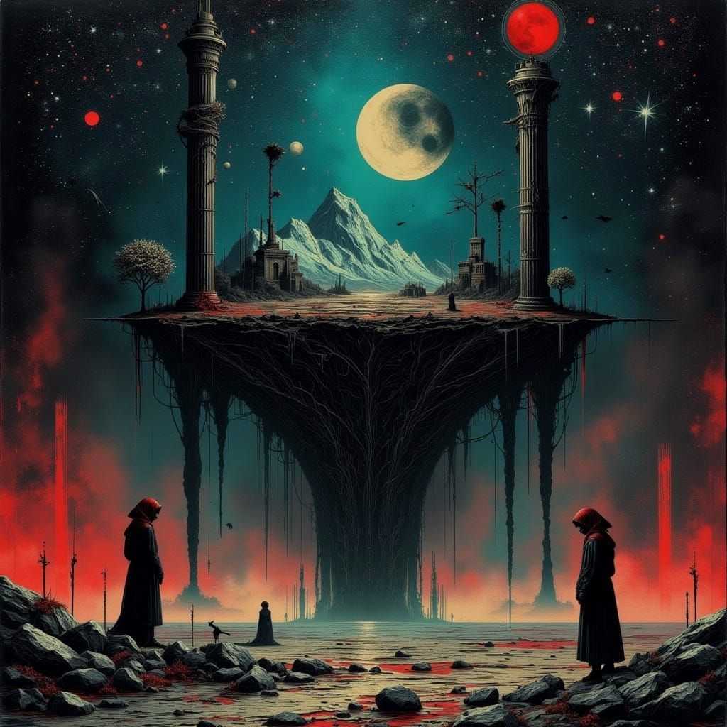 Art Nouveau Punk Labyrinth with Jeweled Guardians