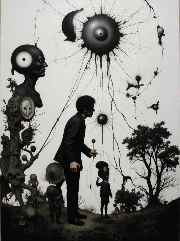 Uncanny Portrait Inspired by Ernst, Bontecou and Klee