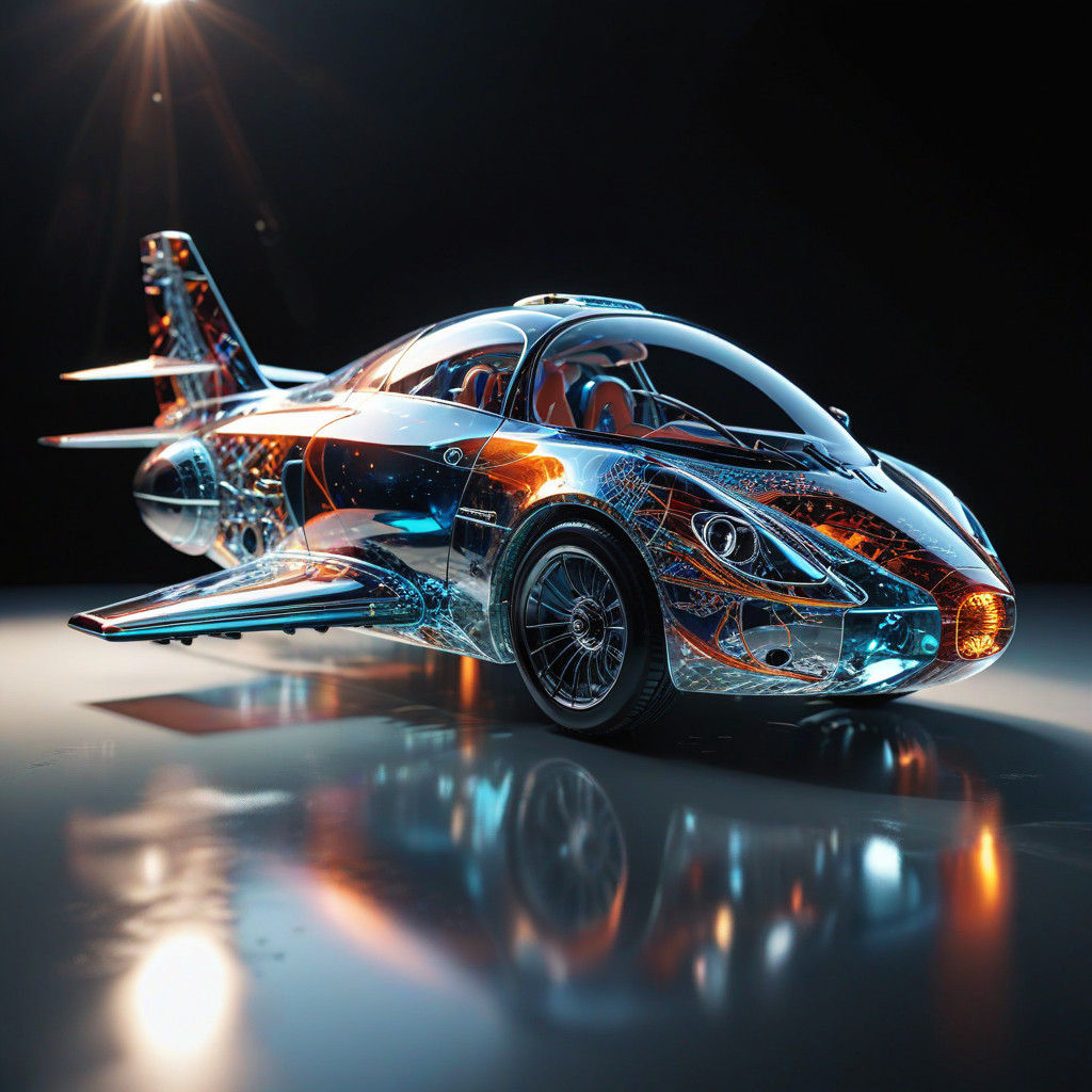 Glass Aerodynamic Sculpture in Mid-Air