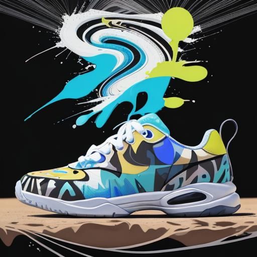 Epic tennis shoe in the desert  splash art 