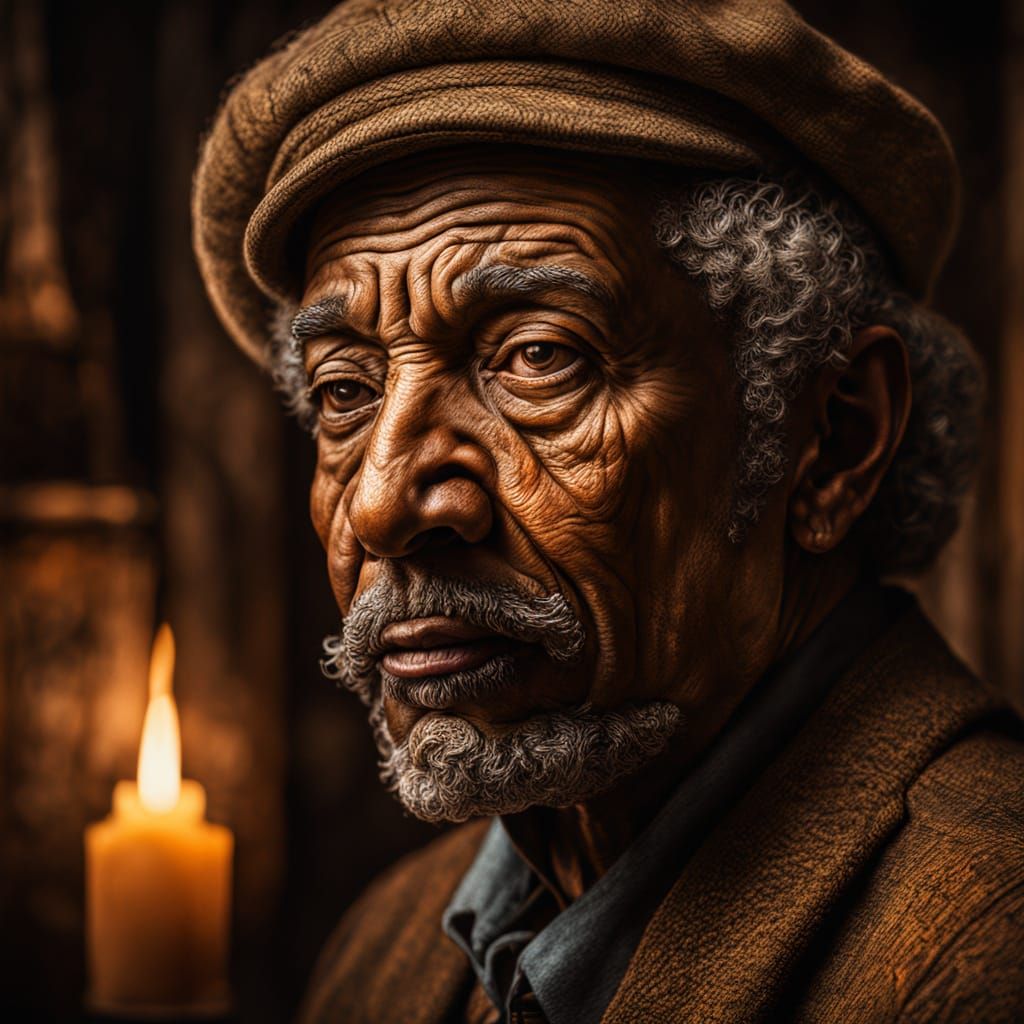 Moody Oil Portrait in Warm, Vibrant Earth Tones