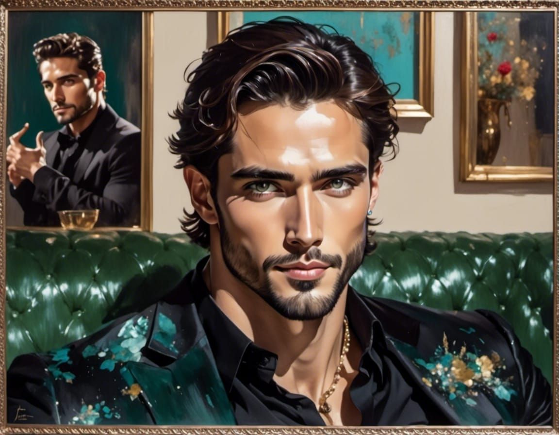 Handsome man <lora:Male portrait:1.0> 