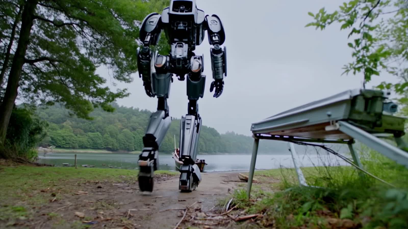 the robot returns for the boat