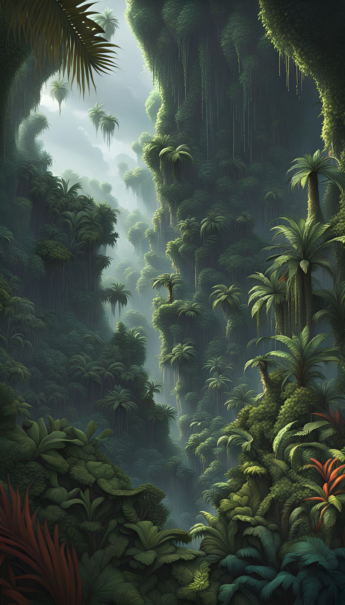 Anime Jungle Valley AMOLED/OLED, Generative AI Stock Photo - Image of wild,  mountain: 274347906