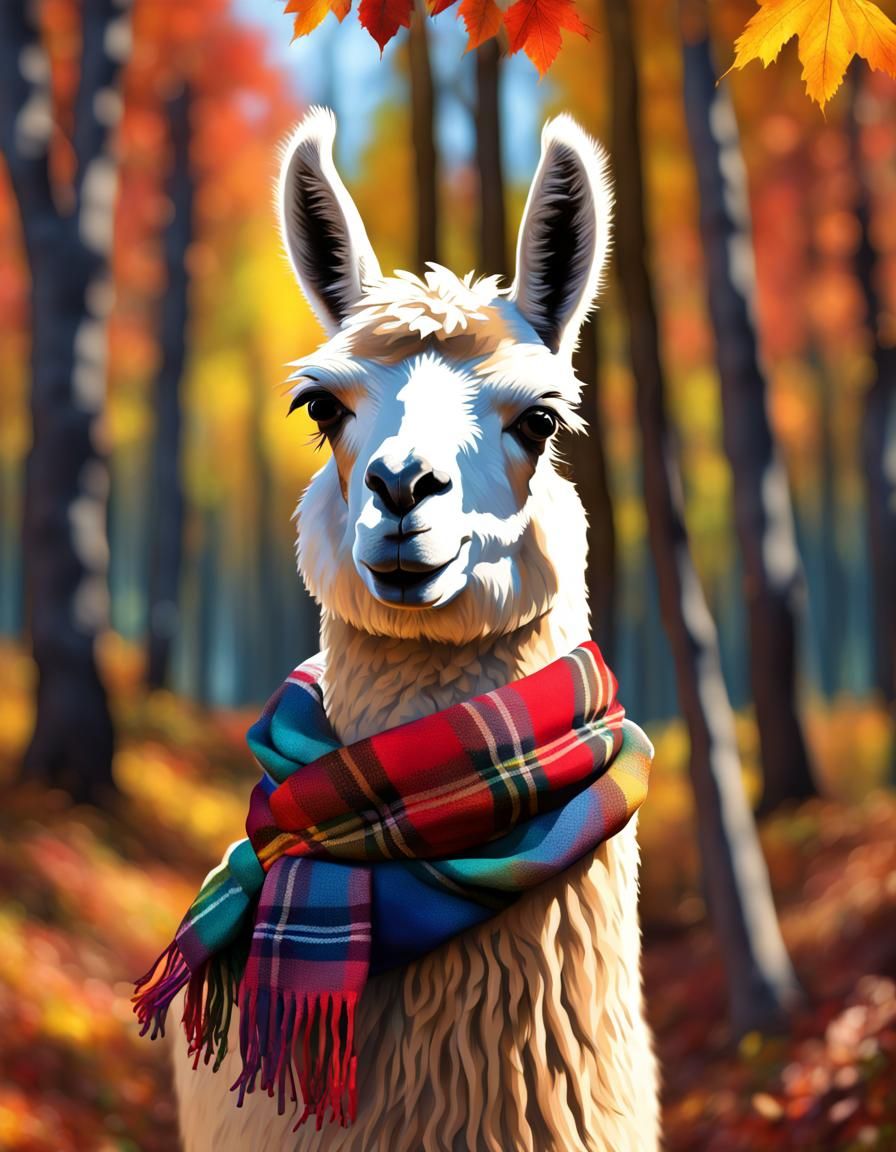Autumn Llama AI Generated Artwork NightCafe Creator