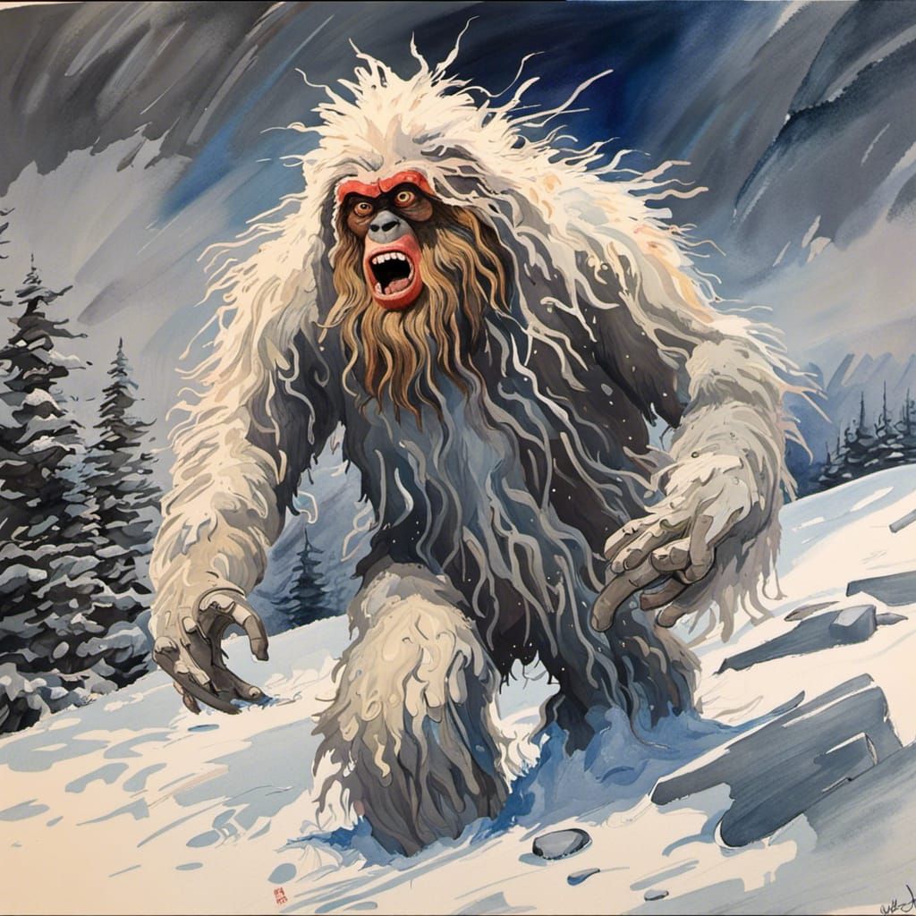 Il terribile yeti in una tormenta di neve!! - AI Generated Artwork ...