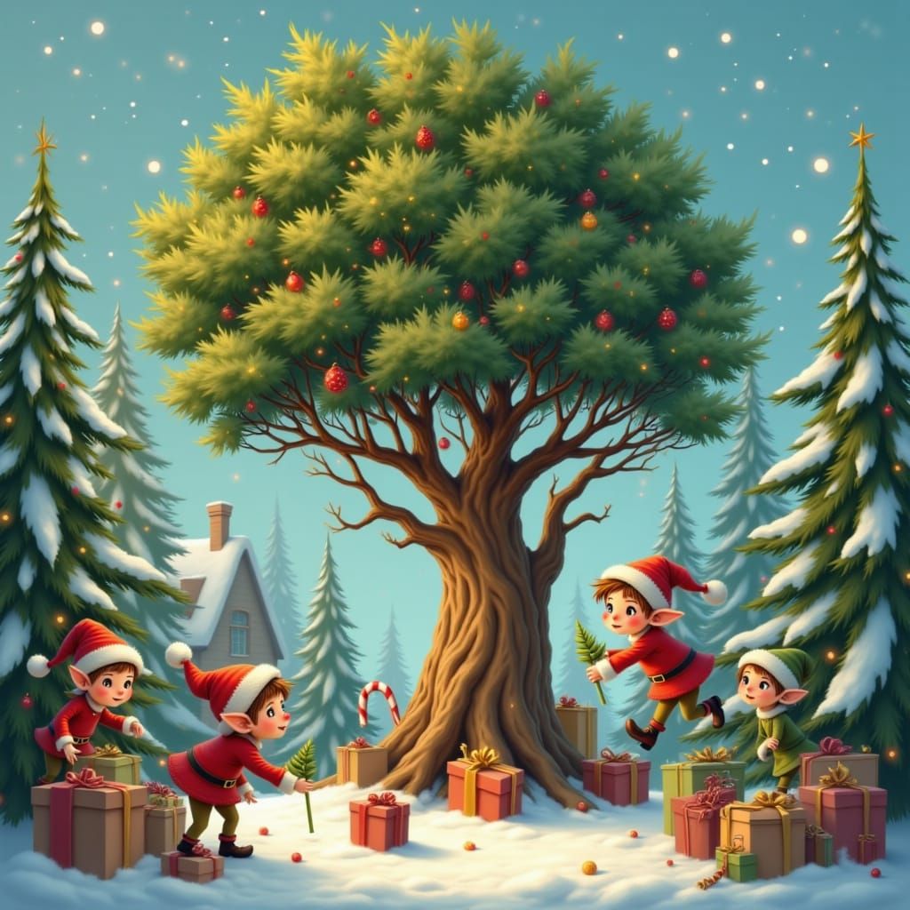 a tree in the style of <lora:Elf Service:1.0>