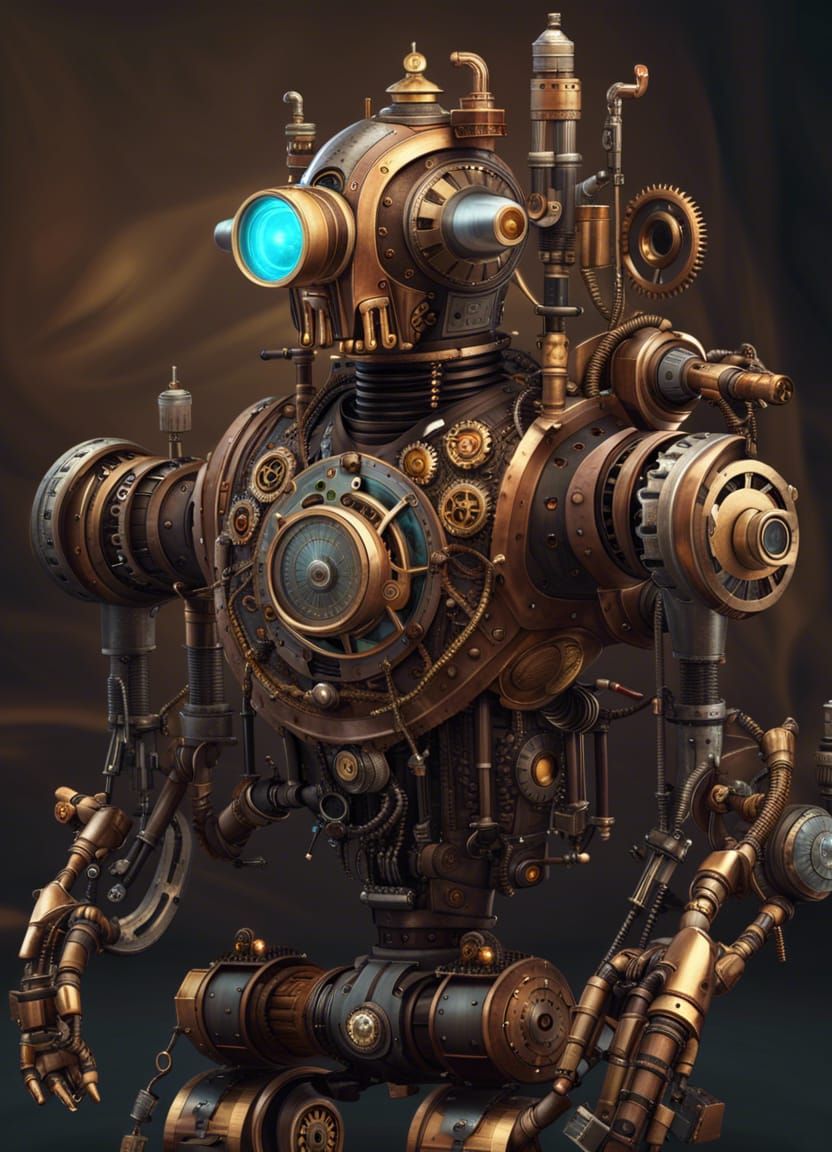 Steampunk Robot v4 - AI Generated Artwork - NightCafe Creator