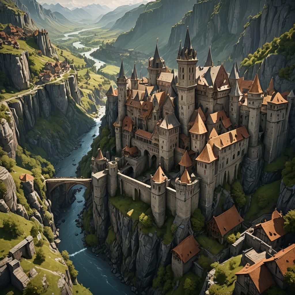 Very defensible castle, defending borders of an fantasy kingdom - AI ...