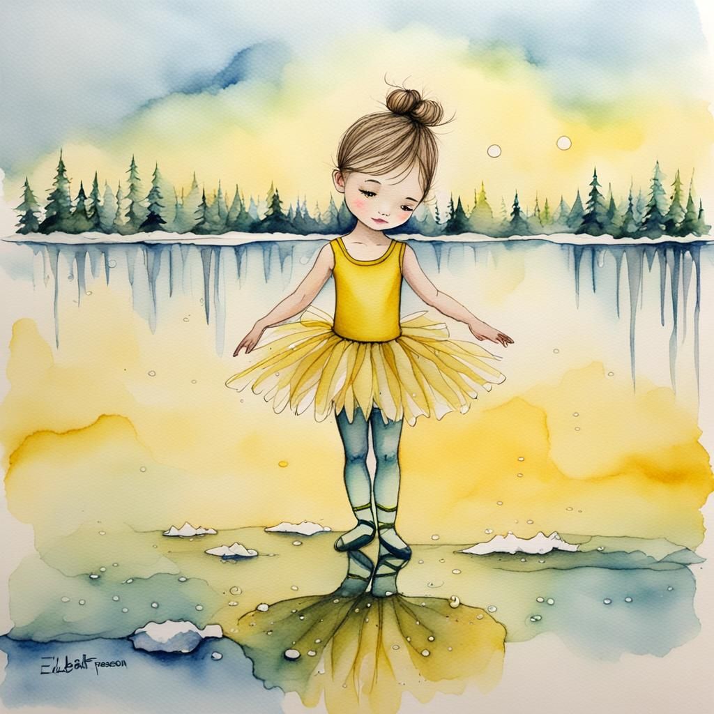 little ballerina at the lake