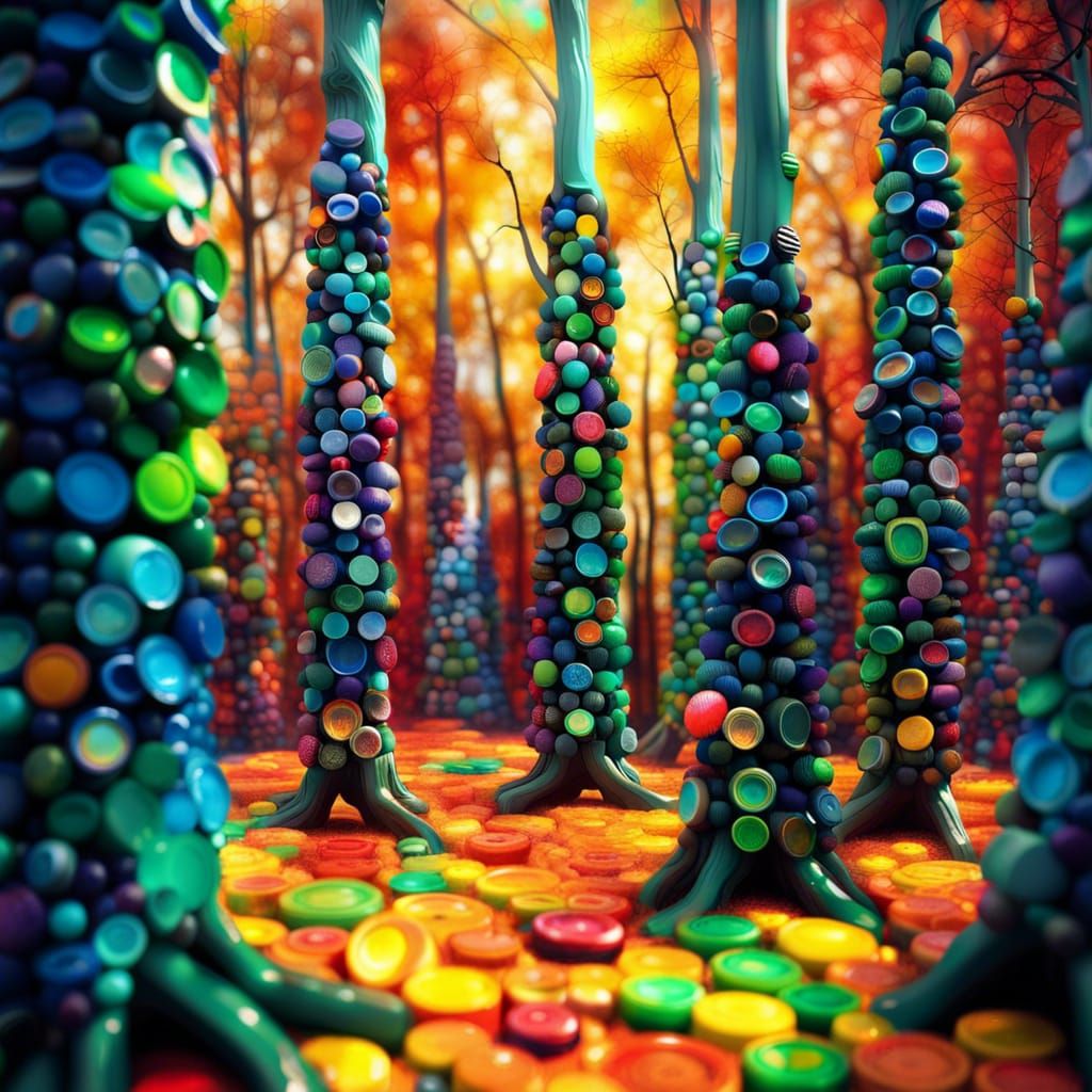 Plastic taking over forests AI Generated Artwork NightCafe Creator