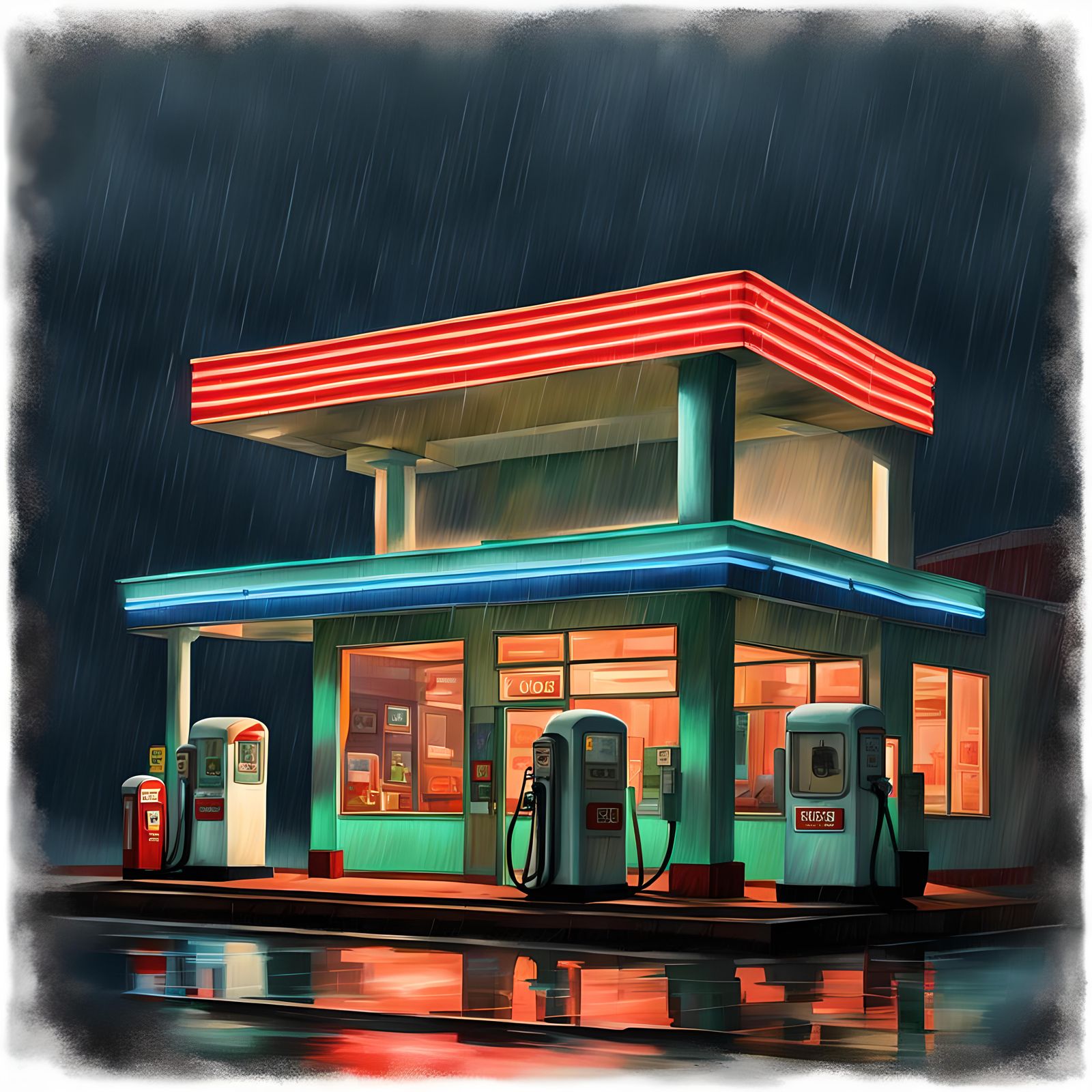 Gas Station Night