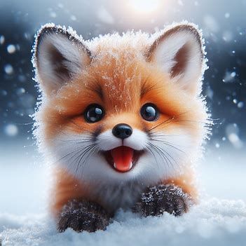 Baby Fox in Snow
